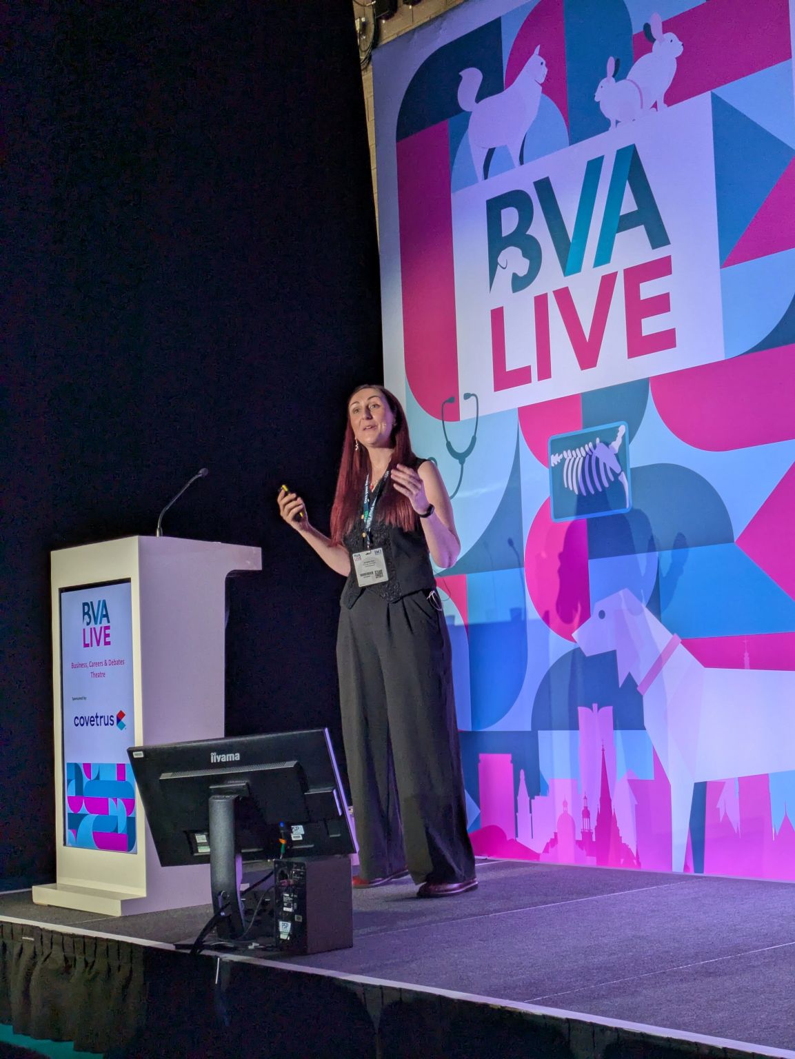 Katie speaking on the BVA Live stage
