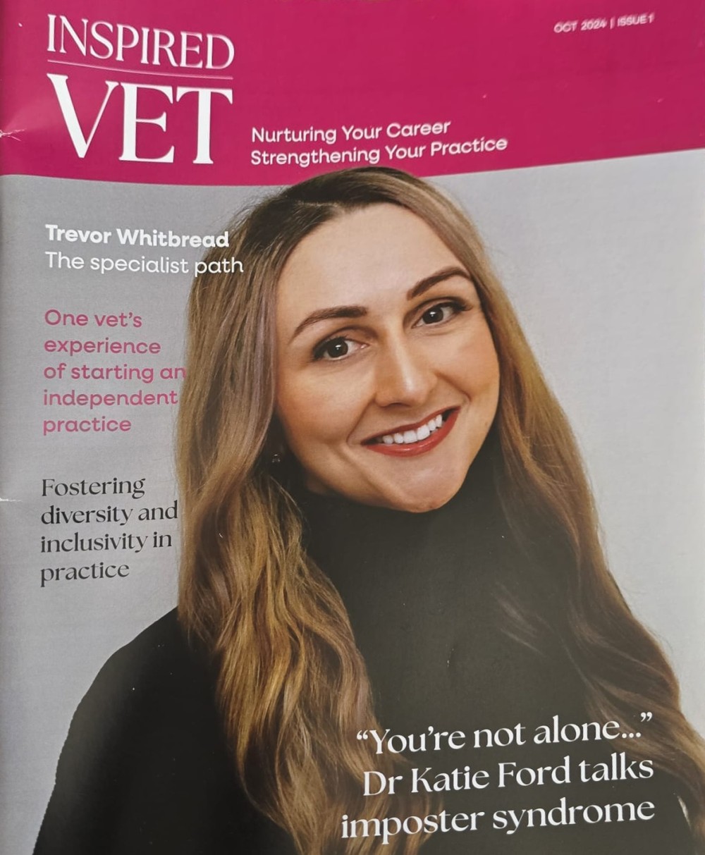 Inspired Vet magazine, Cover, October 2024, Issue 1, featuring Katie Ford on the cover